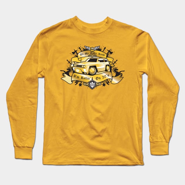 Rollin' On 20's Long Sleeve T-Shirt by thebeardedbrushandblade